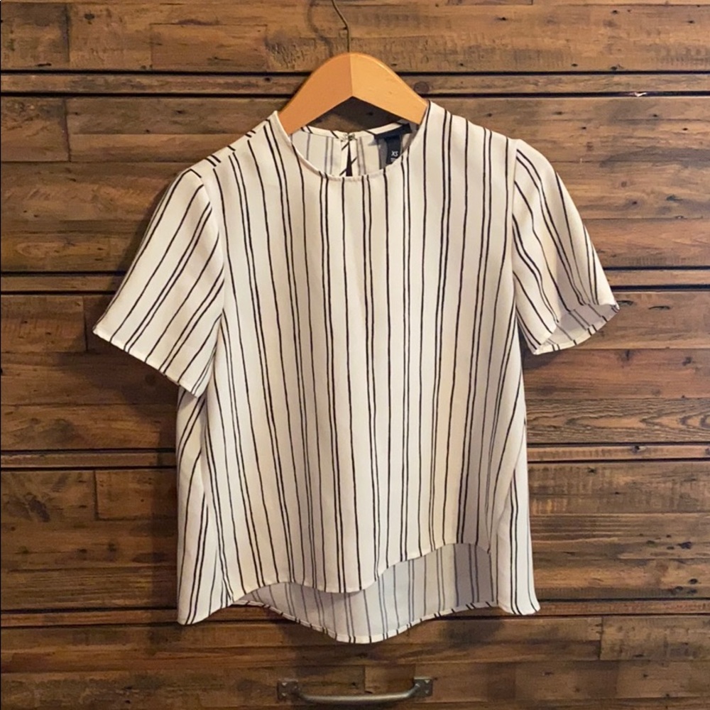 White blouse with black pin stripes